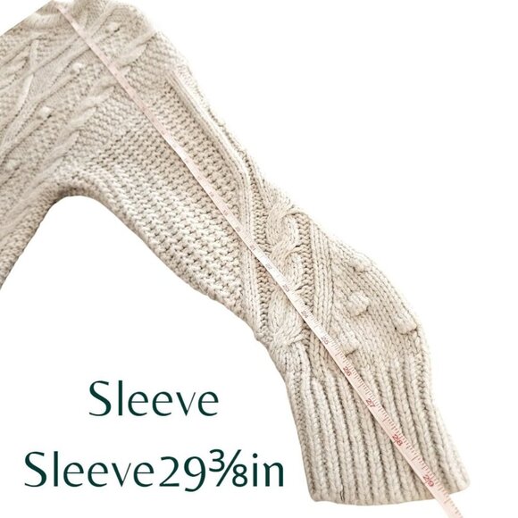 WMNS Universal Thread Sz Sm Ivory Cable Knit Crew Neck Sweater, Super Soft, Warm - Picture 6 of 7